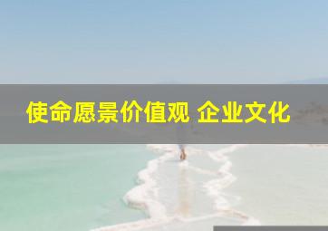 使命愿景价值观 企业文化